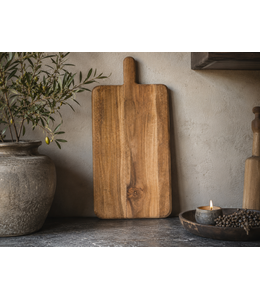Houten plank met steel - ca. 60 x 25 cm