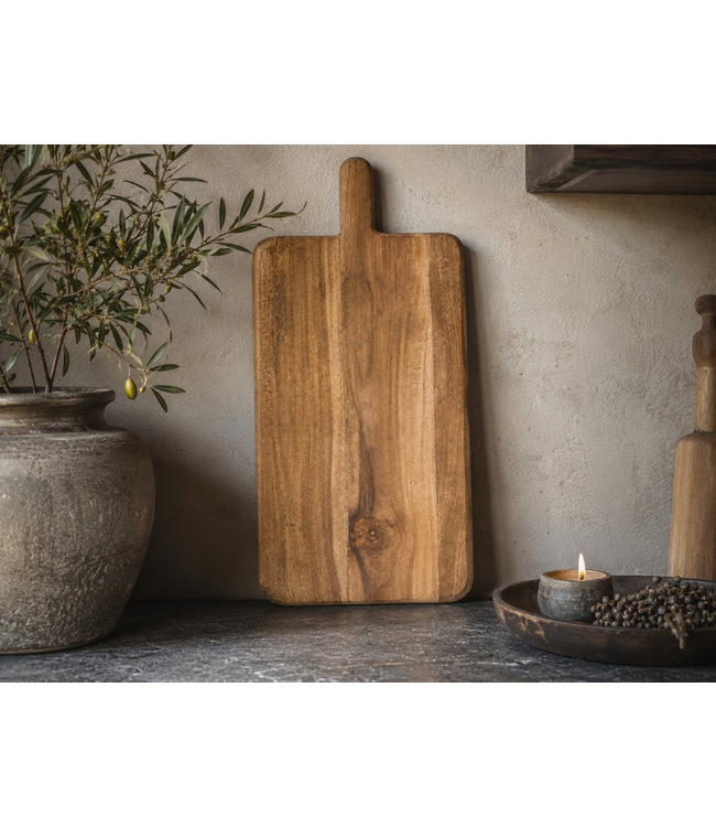 Houten plank met steel - ca. 60 x 25 cm