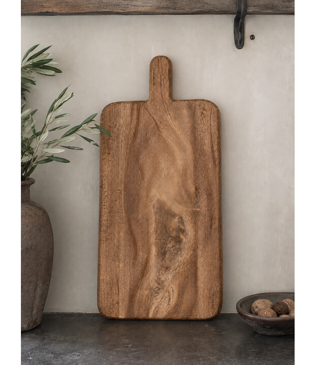 Houten plank met steel - ca. 40 x 20 cm