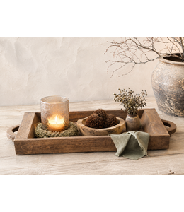 @ Houten - bak - schaal - tray - (74 incl. handvaten) x 31 x 5 cm