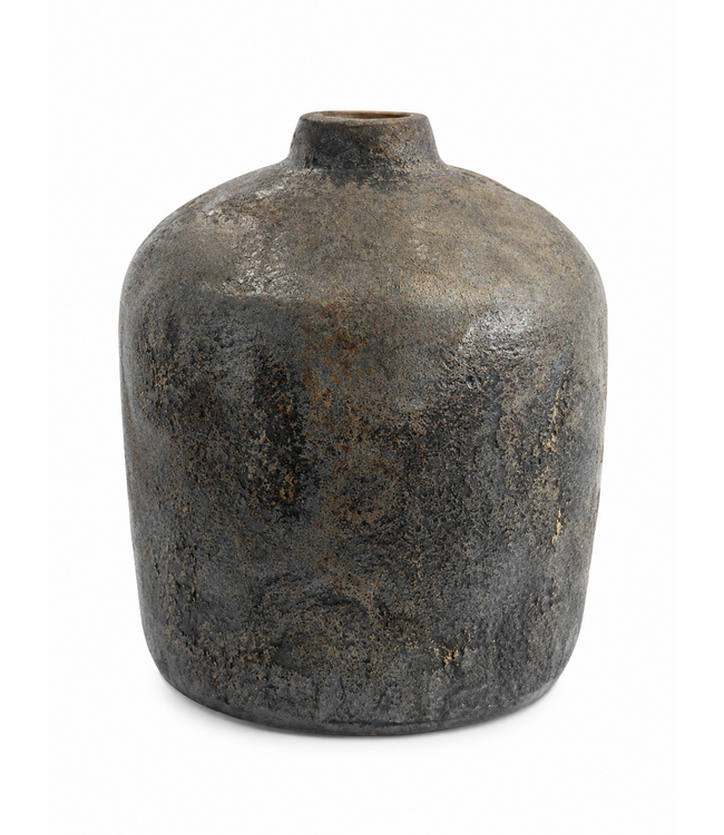 Vaas - aardewerk - brown - ca. 15 x 17 cm