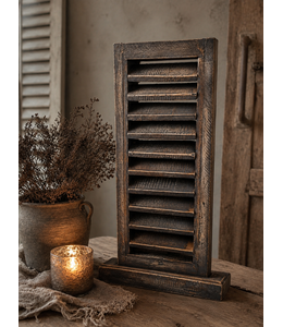 Louvreluik op voet - hout - grijs -  ca. 20 x 8 x 50 cm