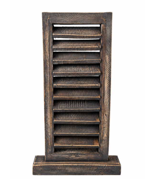 Louvreluik op voet - hout - grijs -  ca. 20 x 8 x 50 cm