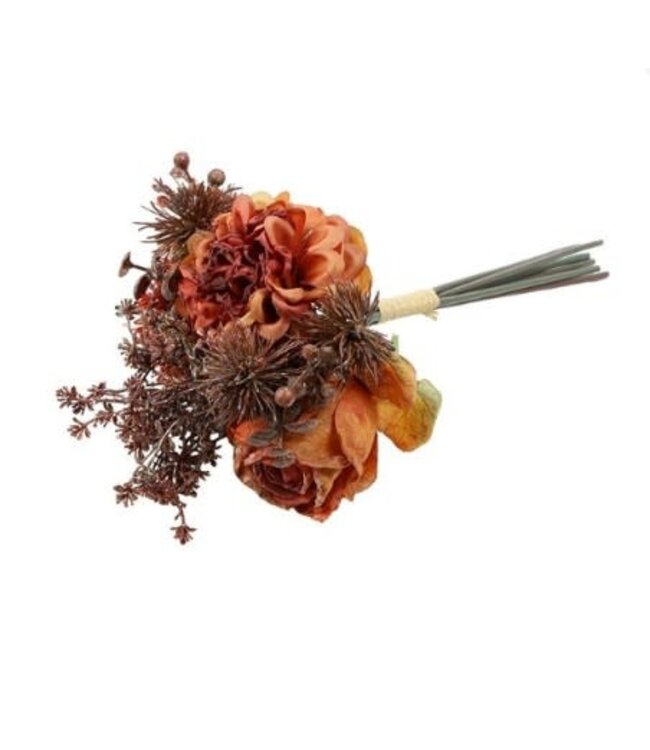 Countryfield Boeket Hortensia Hydrangea, Roos Rosa oranje-15x15x30CM