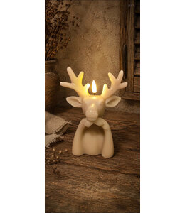 Countryfield @ LED Kaars Hert Lyon S beige-7,1x8,6x16CM