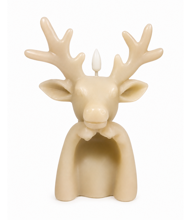 Countryfield LED Kaars Hert Lyon L beige-10,5x12,7x19,5CM