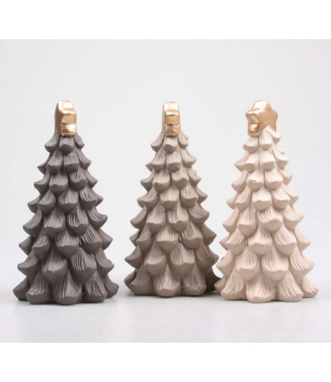 Kerstboom 8.5x8.5x17 cm 3 kleuren assortie pastel - per stuk