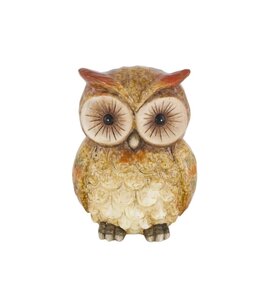 @ Figurine owl ceramic 13.5x10x18cm brown