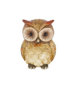 Figurine owl ceramic 13.5x10x18cm brown