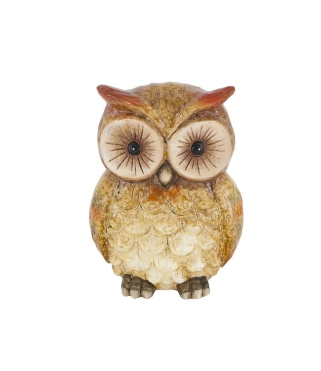 Figurine owl ceramic 13.5x10x18cm brown