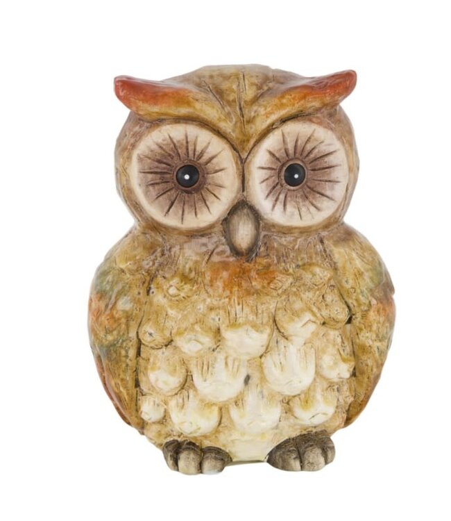 Figurine owl ceramic 8x5.5x10cm brown