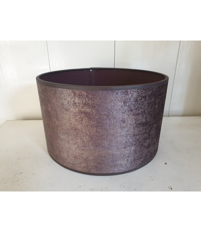 2062 - KKL - lampenkap - recht - bruin melee velours - 25 x 25 x 15 cm