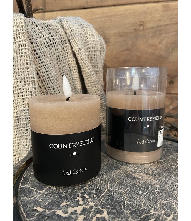 Countryfield @ Stompkaars rustiek Ø7,5CM LED ro Lyon S beige-L7,5B7,5H8CM