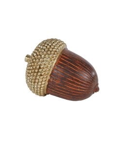 Sculptuur "acorn" bruin polystone 5,7x5,7x8cm