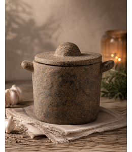@ Aardewerk jar Tierra bruin S - 	14,5x11x13cm