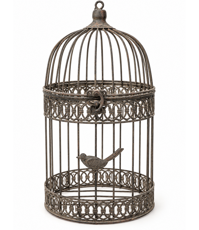 Countryfield # Vogelkooi ro Olof roest - grootste - L19B19H36CM - per stuk