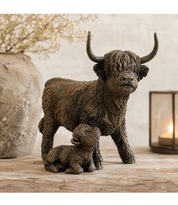 Countryfield @ Schotse hooglander m/kalf Ulla bruin-L29B15,5H25,5CM