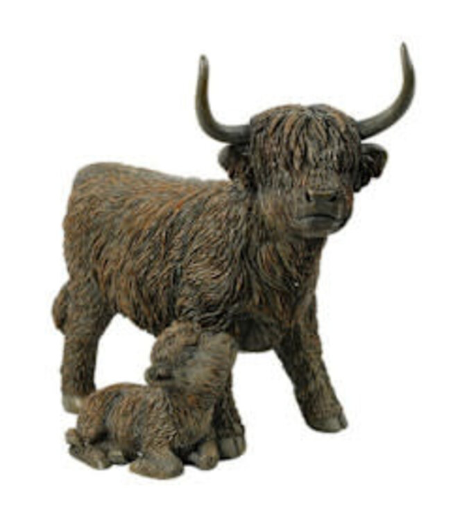 Countryfield @ Schotse hooglander m/kalf Ulla bruin-L29B15,5H25,5CM