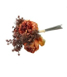 Countryfield Boeket Hortensia Hydrangea, Roos Rosa oranje-15x15x30CM