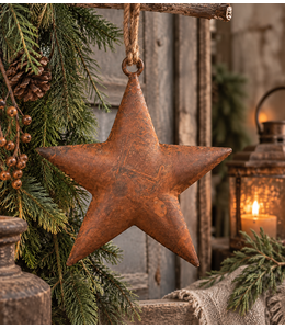 @ Ster - metaal - roest -  Star rusty L 19x19cm