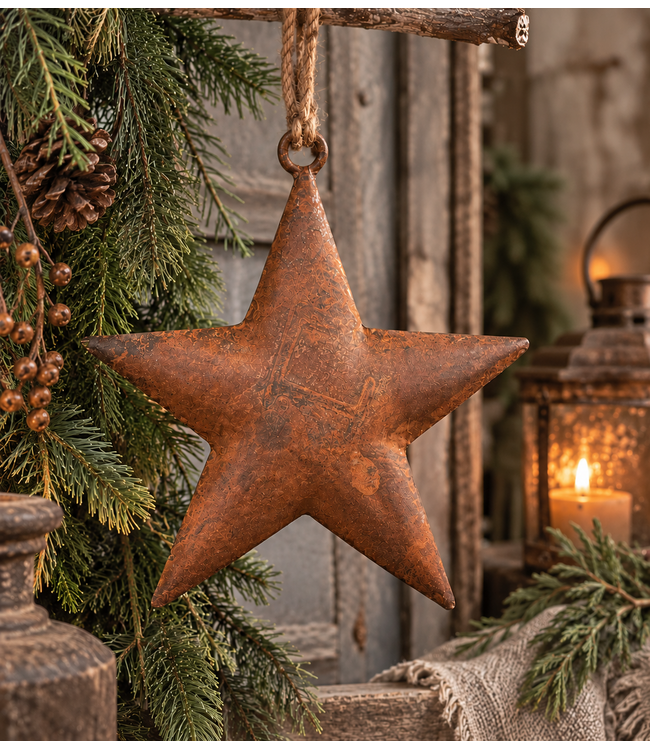 @ Ster - metaal - roest -  Star rusty L 19x19cm