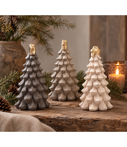 @ Kerstboom 8.5x8.5x17 cm 3 kleuren assortie pastel - per stuk