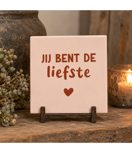 Tegeltje jij bent de liefste 10,5x10,5x0,5cm