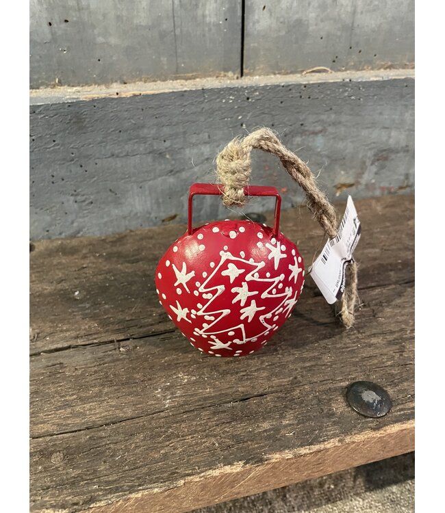 @ Metalen bel - rood/wit - 7 x 4 x 8 cm