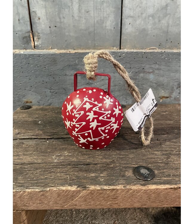 @ Metalen bel - rood/wit - 7 x 4 x 8 cm