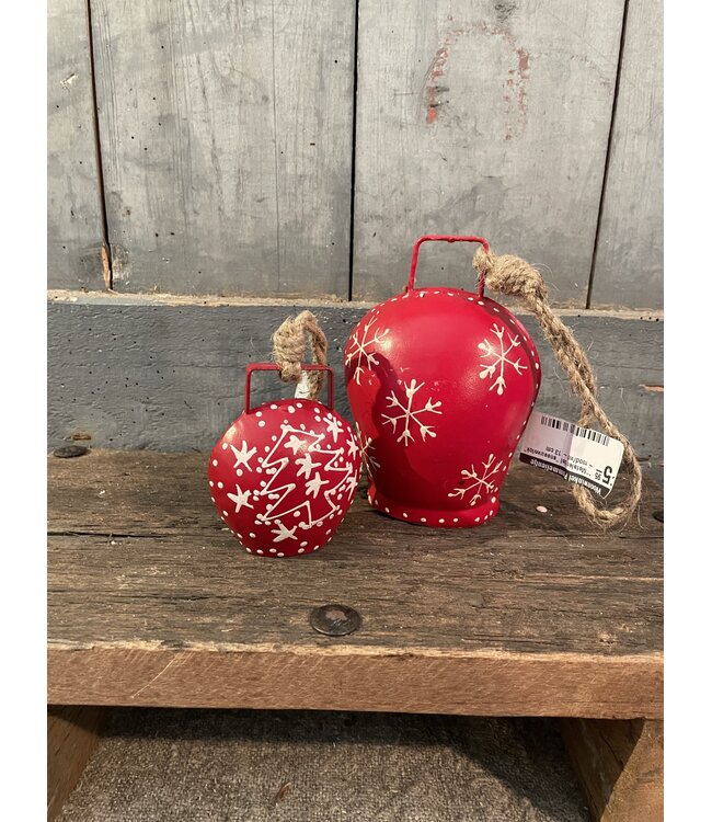 @ Metalen bel - rood/wit - 7 x 4 x 8 cm