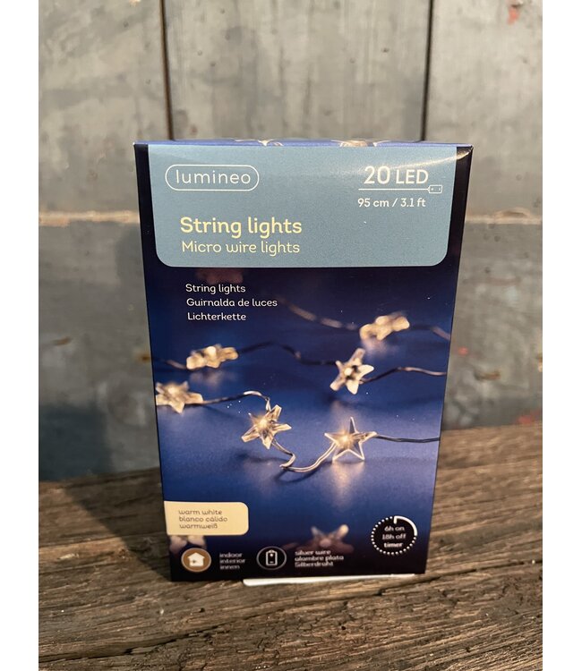 @ Lichtslinger sterretjes - 20 led lamp - 1 meter - warm licht