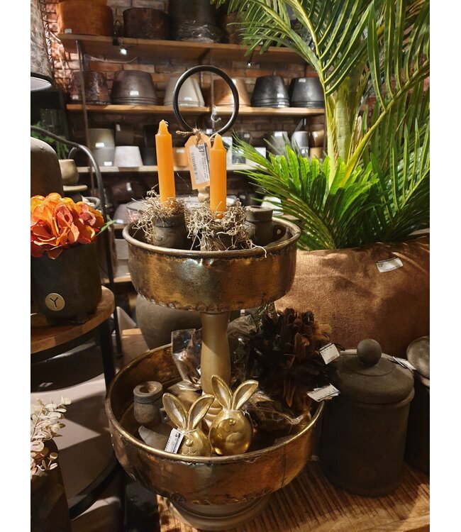 @ Etagere Military 2 plate - 35 x 69.5 cm - goud
