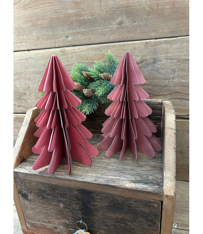 @ Kerstboom papier 23 cm lichtroze (13)