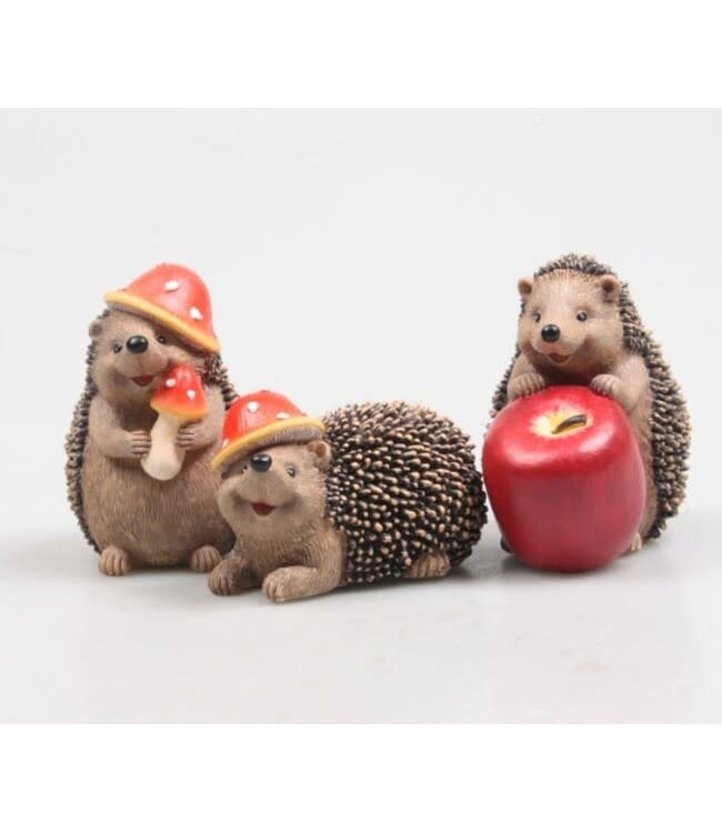 Egel met paddenstoel 3 ass. 11 cm - per stuk