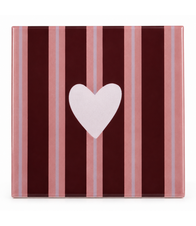 @ Tegeltje hartje roze 10,5x10,5x0,5cm