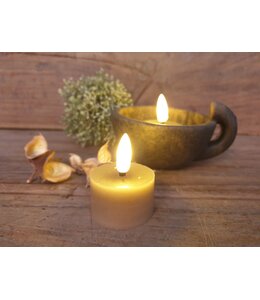 Countryfield @ Theelicht rustiek Ø4CM LED ro Lyon s2 beige-L4B4H5,2CM