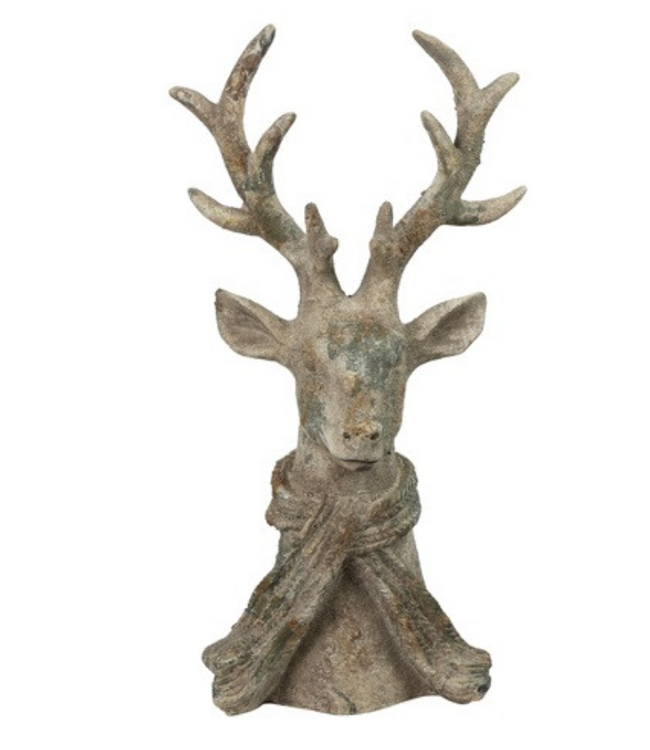 Countryfield Hert m/sjaal Percy L grijs-21x14x39,5CM