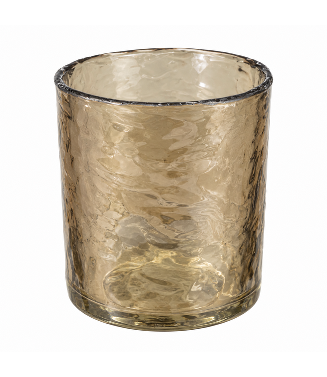 @ Cylinder - gehamerd getint glas - ca. 8 x 8 cm
