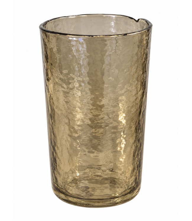 @ Cylinder - gehamerd getint glas - ca. 10 x 16 cm