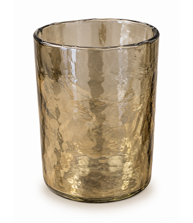 @ Cylinder - gehamerd getint glas - ca. 12 x 15 cm