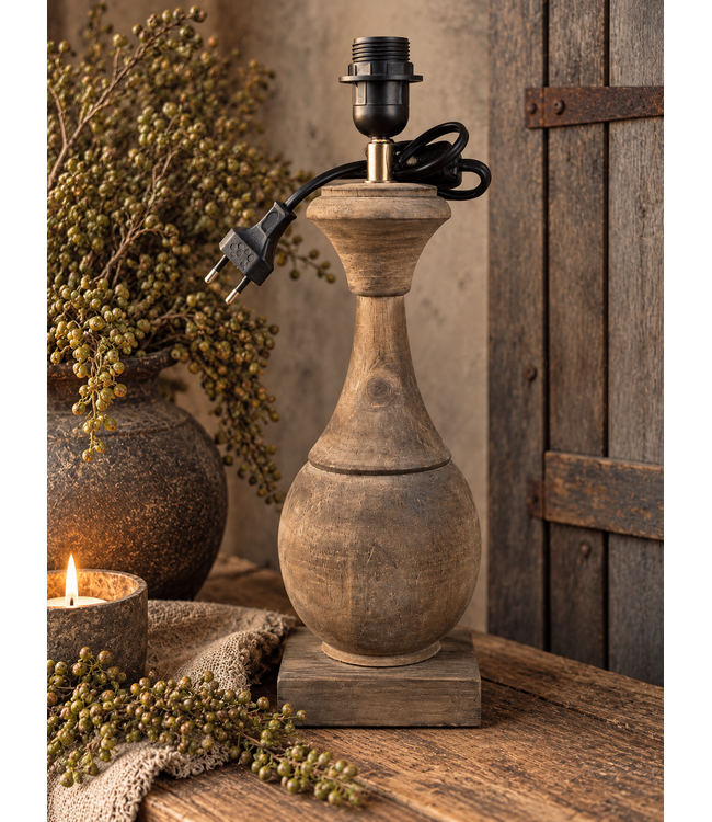 @ Houten lampvoet (315) - 10 x 10 x 25 cm (34 cm incl fitting