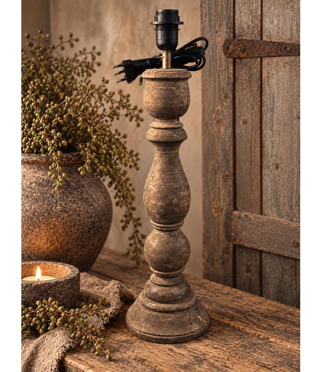 @ Houten lampvoet (314) - 15 x 15 x 51 cm (60 cm incl fitting)