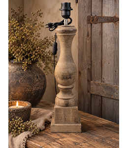 @ Houten lampvoet (313) - 14 x 14 x 51 cm (60 cm incl fitting)