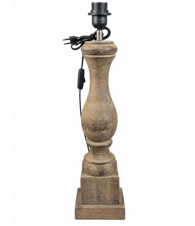 @ Houten lampvoet (313) - 14 x 14 x 51 cm (60 cm incl fitting)