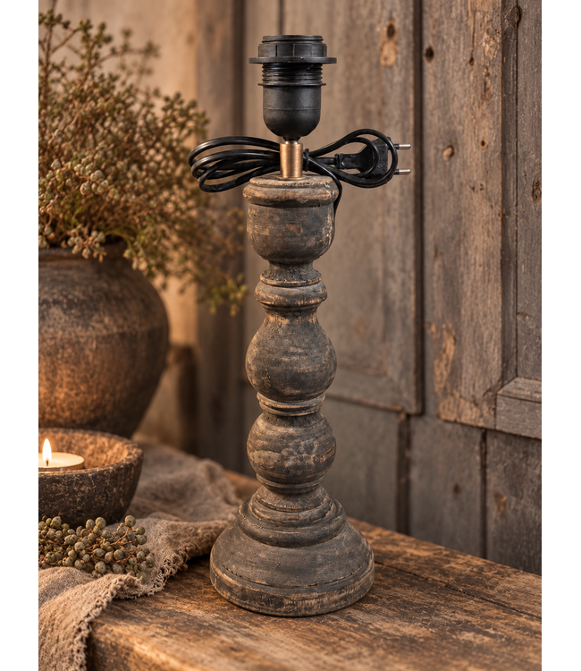 @ Houten lampvoet (312) - 12 x 12 x 31 cm (40 cm incl fitting)