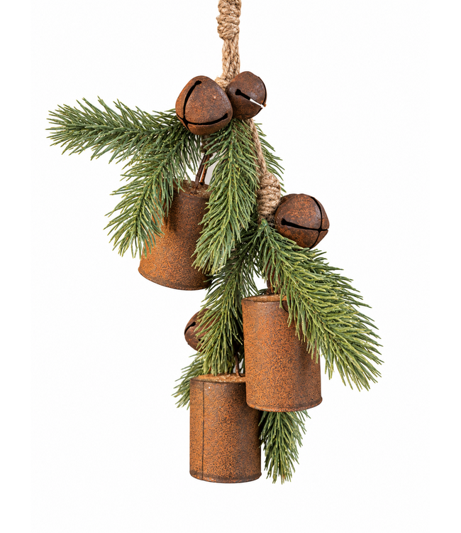 Countryfield Kersttoef met bellen - ca. 40 cm