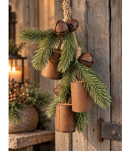 Countryfield Kersttoef met bellen - ca. 40 cm