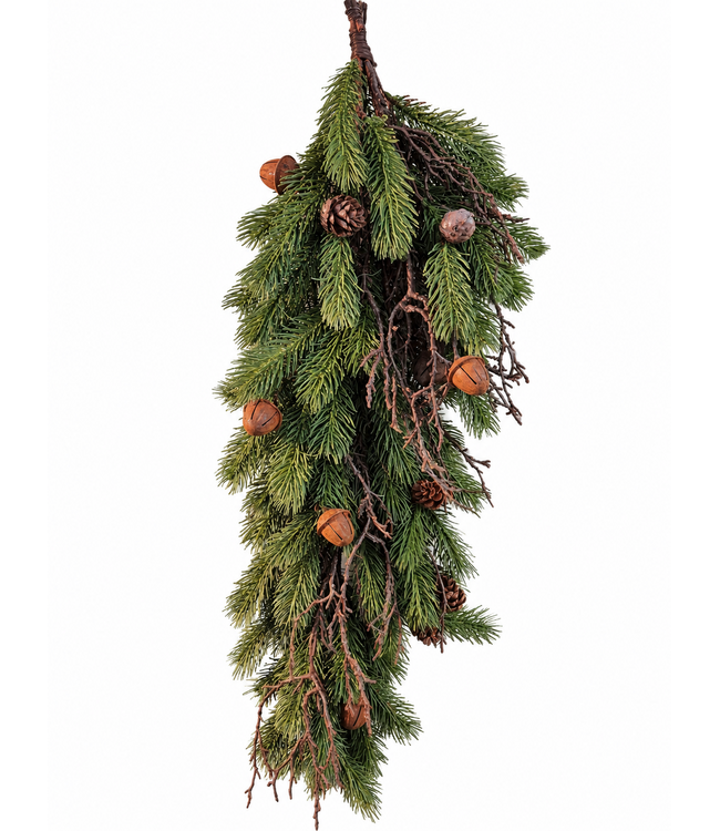 Countryfield Kersttoef met bellen - ca. 25 x 60 cm