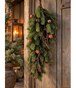 Countryfield Kersttoef met bellen - ca. 25 x 60 cm