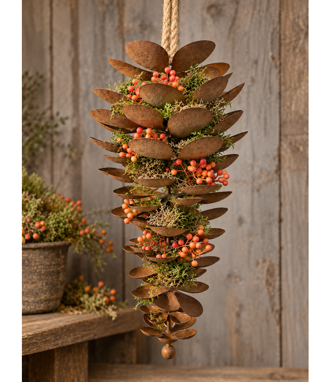 @ Dennenappel roest hanger - ca. 20 x 40 cm - excl. deco